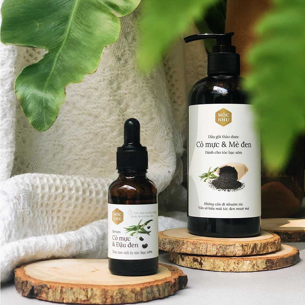 Dầu gội phủ bạc Cỏ Mực và Mè Đen được sản xuất tại Việt Nam